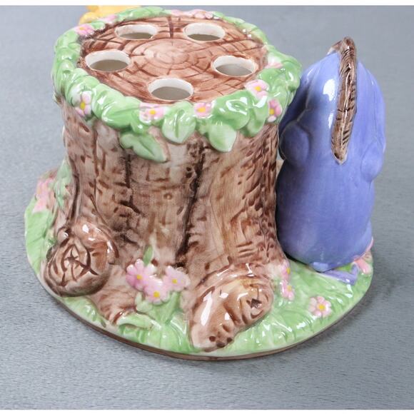 Disney Winnie the Pooh Ceramic Flower Frog Holder Pooh Eeyore Piglet Figurine - Picture 4 of 10